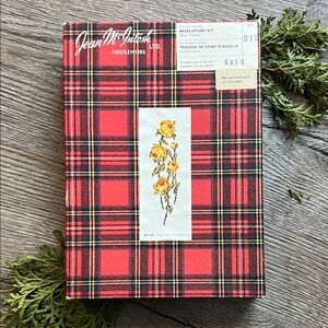 VINTAGE Jean McIntosh Ltd. needlepoint kit. Yellow Roses, 4x14” COMPLETE 🫶✨